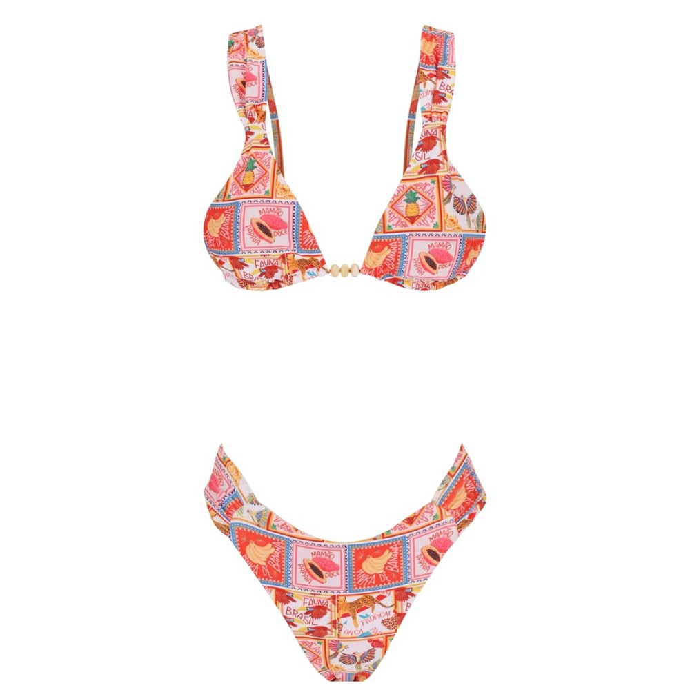 Escape to Paradise Ruched Bikini Set-Coco Brazil Size Large New